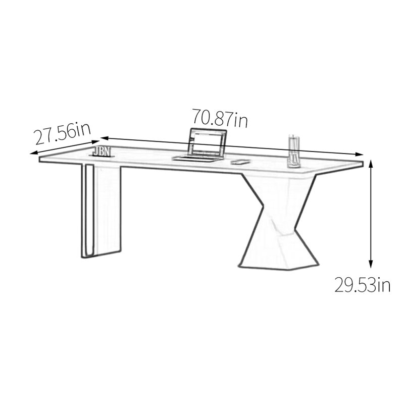 Bureau durable en bois massif multi-couches, H 29,53 po x l 70,87 po x P 27,56 po
