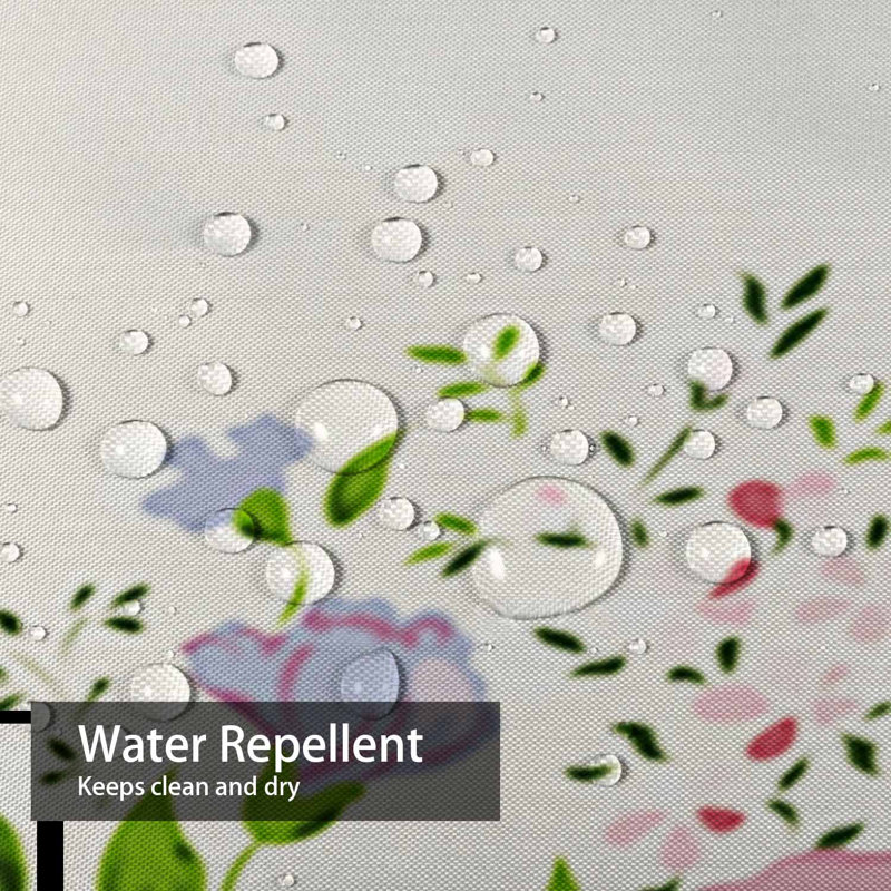 Rideau de douche imperméable à motif floral avec 12 crochets, L 72 po x l 72 po