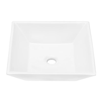 Square Ceramic Bathroom Vessel Sink 16X16 Inch White - Stylish And To Wear, For Different Bathrooms In Elegant Functional, Various Bath Spaces
