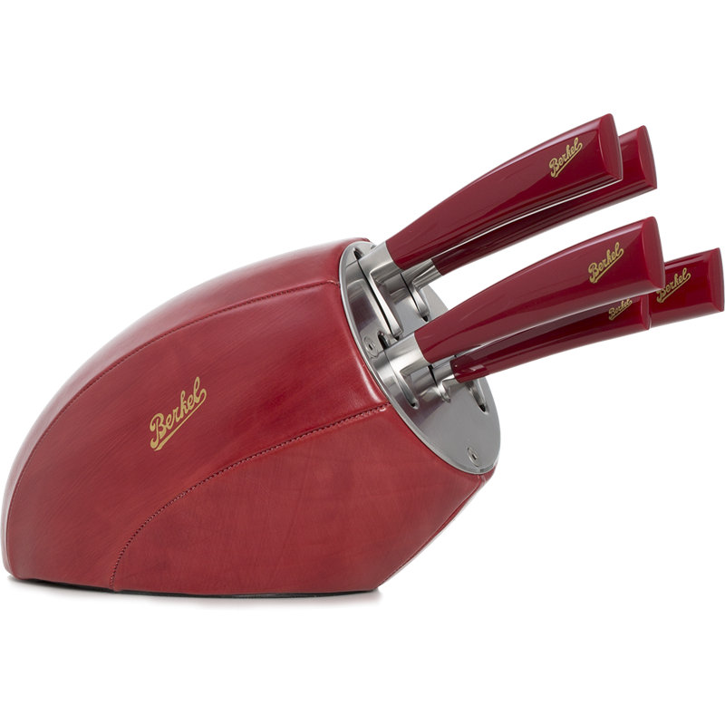 Elegance 6 - Piece Stainless Steel Knife Block Set, Red