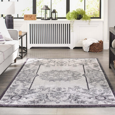 Tapis traditionnel ivoire-noir