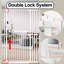 Barrière pour animaux 71 "en métal extra haute - Montée sous pression, espacement de 1,37, fermeture automatique (blanc)-178267647-178267584