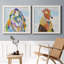Groovy Bunny and Sky - Ensemble de 2 peintures sur toile encadrées-243419627-243419626