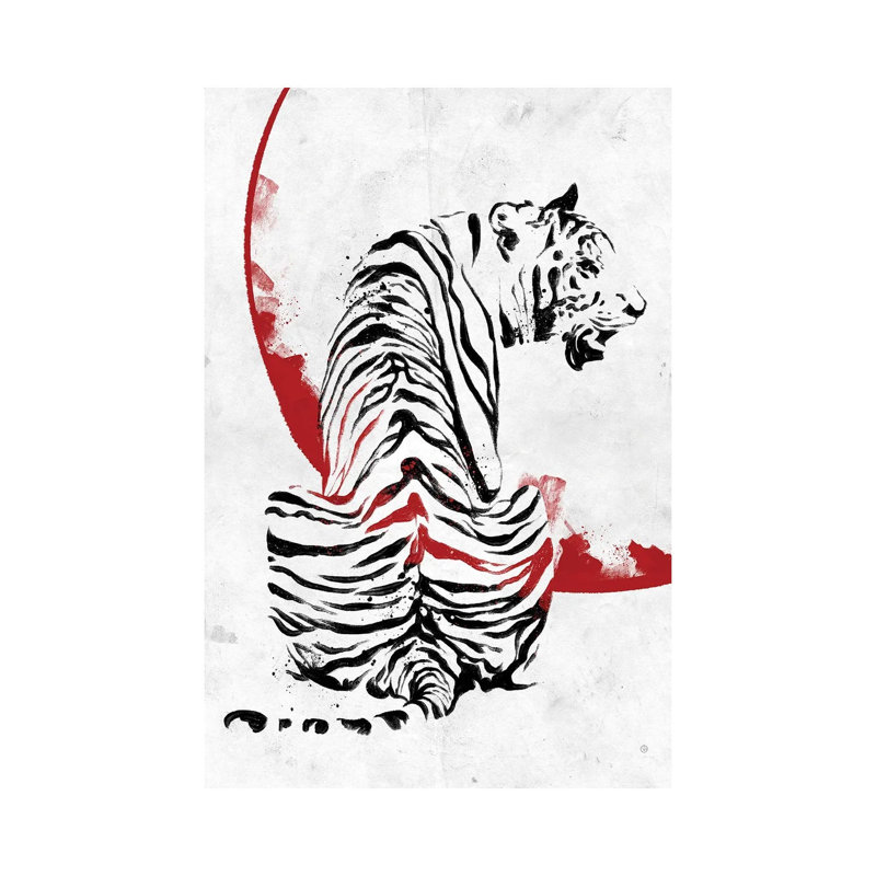Inked Tiger by Nikita Abakumov - Painting on Canvas, Wrapped Canvas, 20.32 cm H x 30.48 cm W