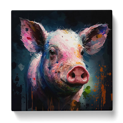 Pig Palette Knife No.1 - Wrapped Canvas