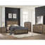 Table de chevet rustique en simili bois bicolore 1pc