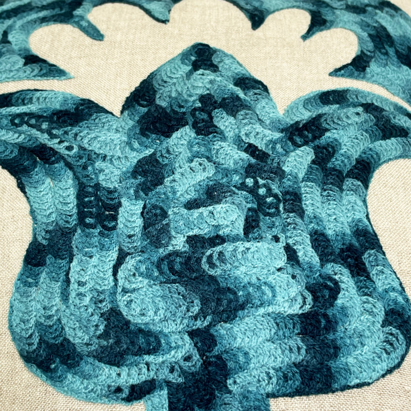 Coussin Samarkand, Kaki / turquoise
