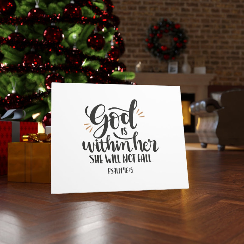 In Her Psalm 46:5 - Wrapped Canvas Print, 30cm H x 41cm W