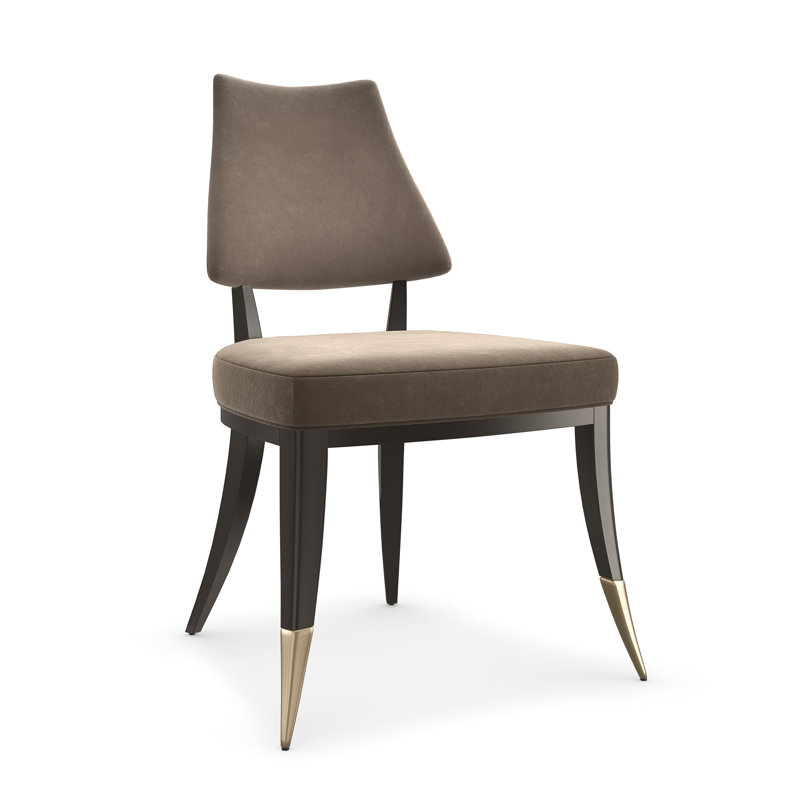Caress Velvet Side Chair in Smoky Taupe