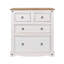 Choe 4 Drawer Chest, White and Antique Wax Finish, Corona design