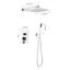 L'ensemble de fixation murale de pomme de douche 12 po, en laiton et en acier inoxydable, offre une douche confortable, une fonction autonettoyante et un ensemble d'accessoires essentiels-118088799