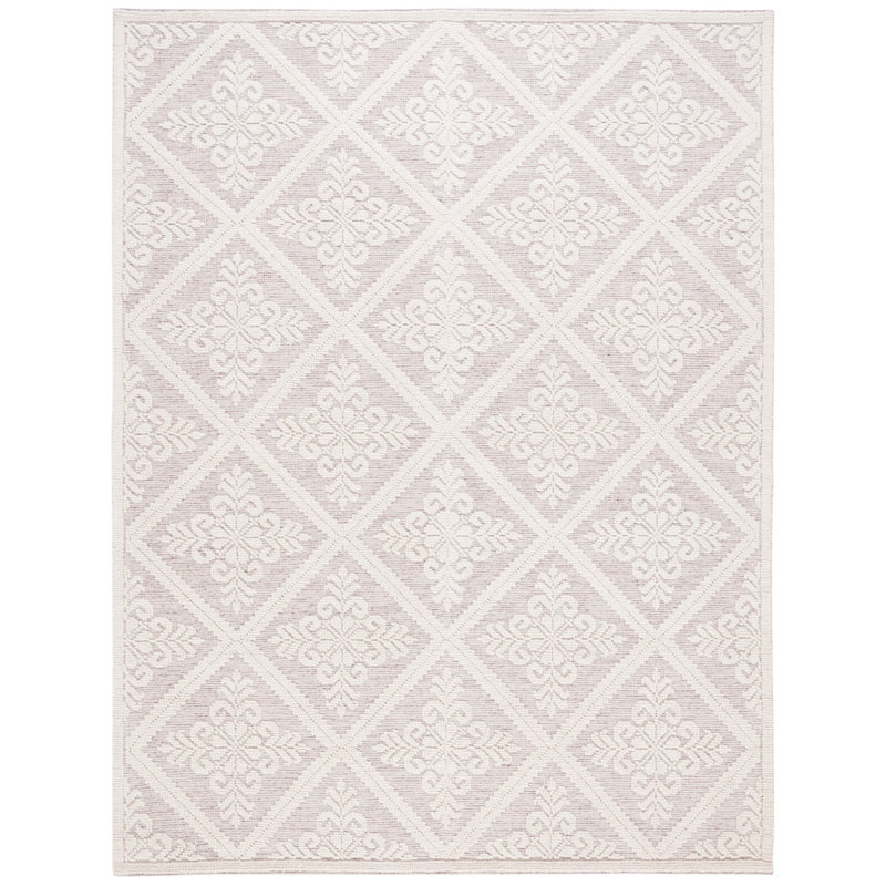 Vermont Hand Woven Wool Damask Rug, Rectangle 8' x 10'