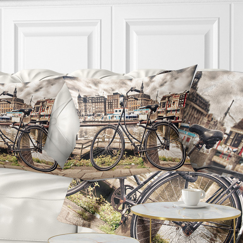Coussin lombaire à vélo Cityscape, 16 po x 16 po, Carré