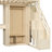 Full Size Loft Bed with Storage Staircase,Built-In Dressing Table with Mirror and Drawer, Wardrobe & Cabinets, USB Charging Ports and Lights, Beige-2067999806