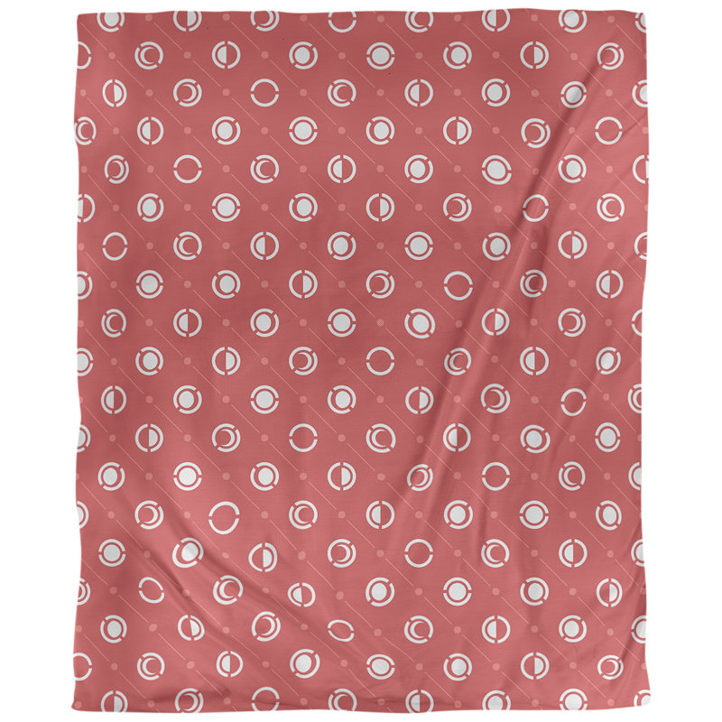 Housse de couette simple Moon phases, Housse de couette pour très grand lit, Polyester brossé, Blanc/rouge