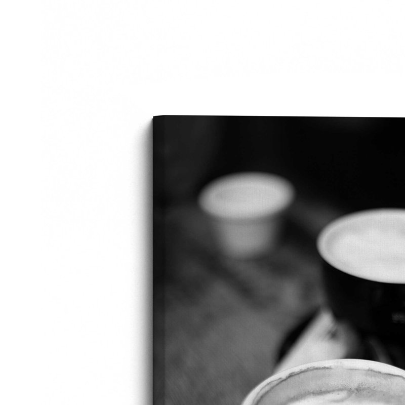 Espresso Break en noir et blanc, Toile tendue, Ne s’applique pas, H 18 po x l 12 po