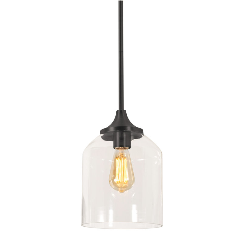 Luminaire suspendu 8 po William - laiton satiné, Noir, H 73,2 po x l 7,87 po x P 7,87 po