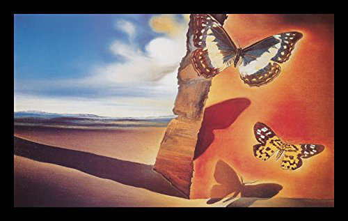 «Landscape with Butterflies», reproduction encadrée