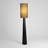 Modern minimalist iron and fabric floor lamp.