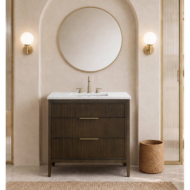 Emma 36" W Single Vanity, Chestnut Brown