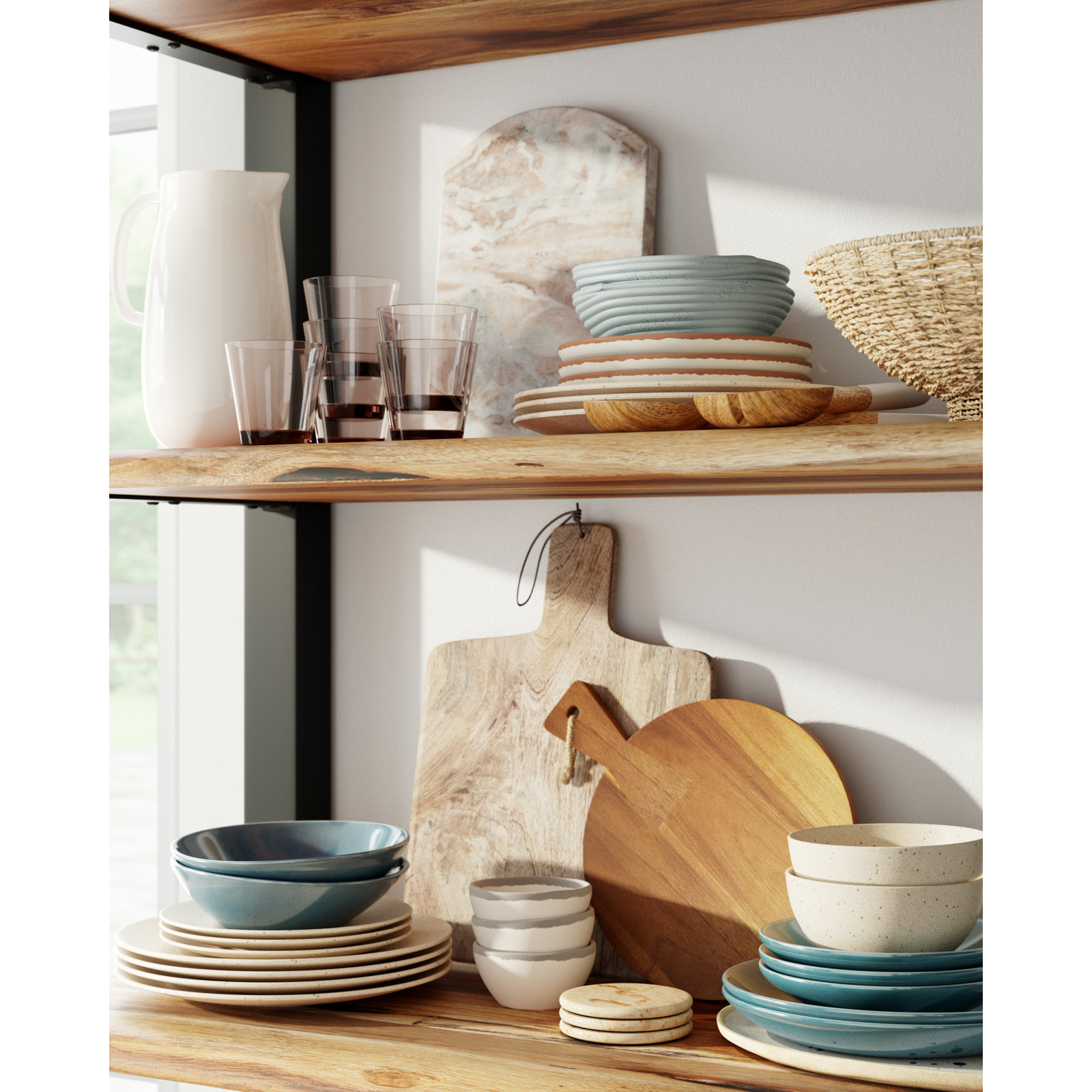 Beth Stoneware Dinnerware Set, Adriatic