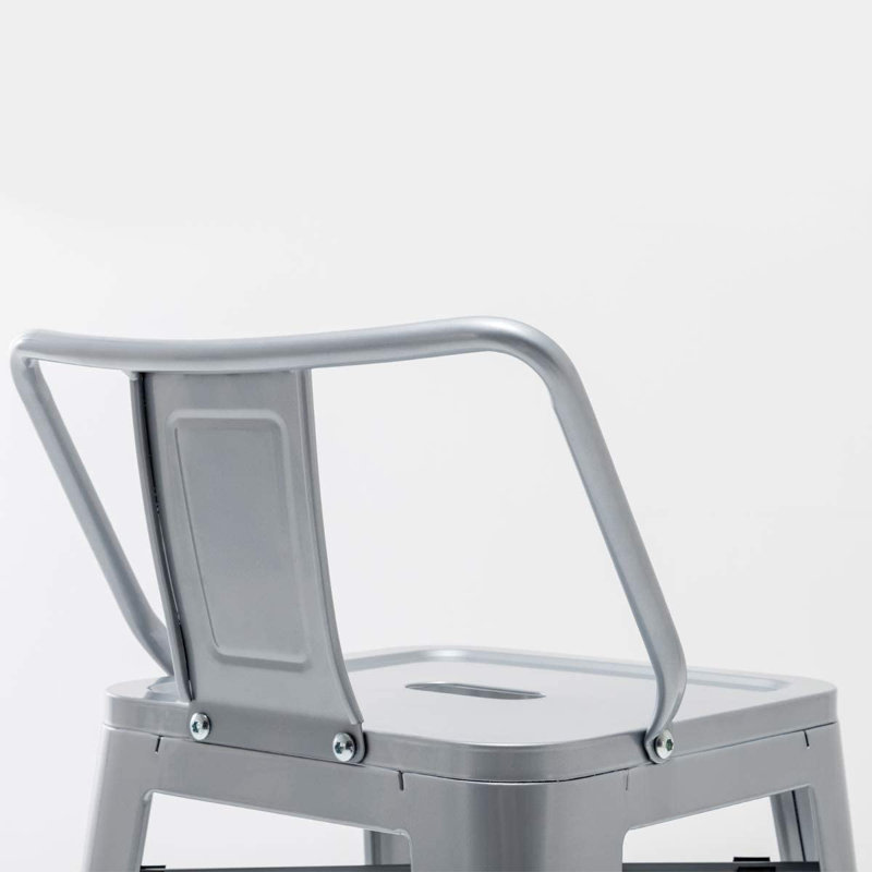 Devan Counter Stool with Metal Frame, Silver, Bar Stool (30" Seat Height)