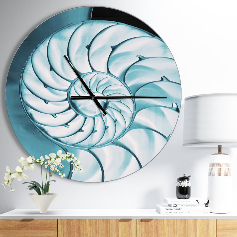 Chambered Nautilus Shell - Horloge murale moderne, Moyen