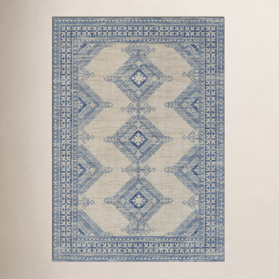 Aldona Blue Ivory Oriental Rug