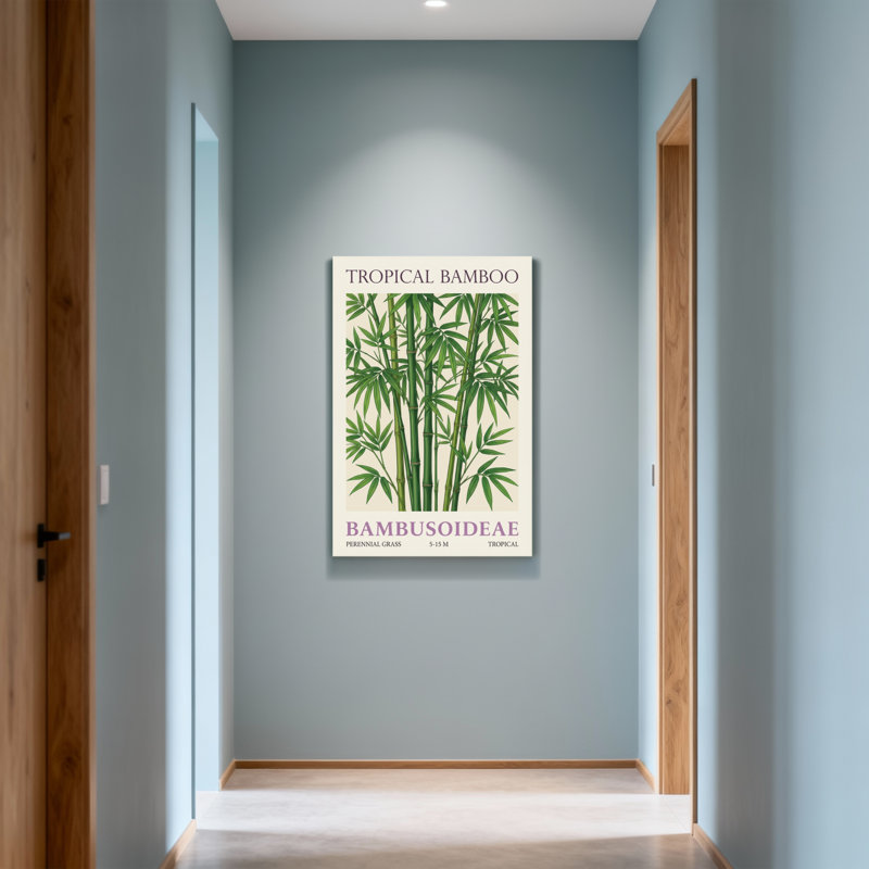 Plantes et fleurs, motif de plantes de bambou tropical, H 24 po x l 36 po