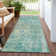 Machine Washable Indoor/Outdoor Claudian ACN1237 Teal Rug