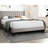 Modern, Brown, Burlap, Queen Size Bed, Diamond - Stitched Headboard, Comfortable Bedroom Piece Burlap Fabric, Modern Geometric Platform