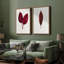 Art mural encadré, rétro, antique, classique pour chambre à coucher - 24 po x 36 po x 2 panneaux-1431735531-1431735533
