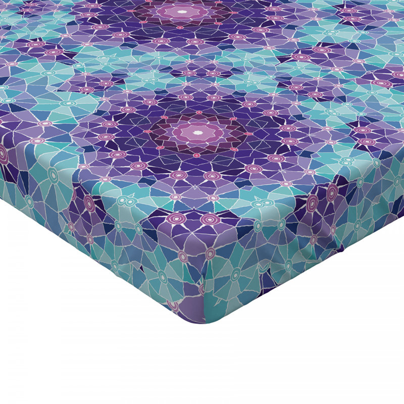 Microfiber Geometric Fitted Sheet, Twin Fitted Sheet