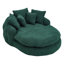 Canapé surdimensionné ovale rembourré à billes, canapé paresseux avec 3 grands coussins et 2 petits coussins, dossier enveloppant pour adultes, canapé à billes en chenille-282140263