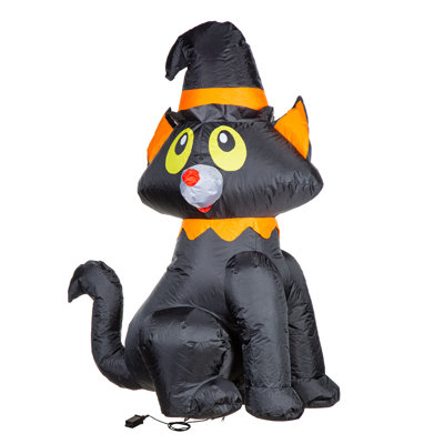 Chat noir d'Halloween illuminée 4 pi Halonna