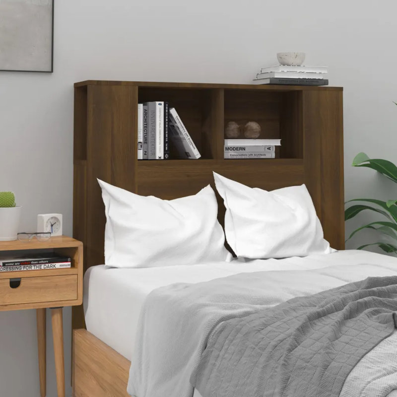 Melby Headboard Cabinet, Brown, Single (3')