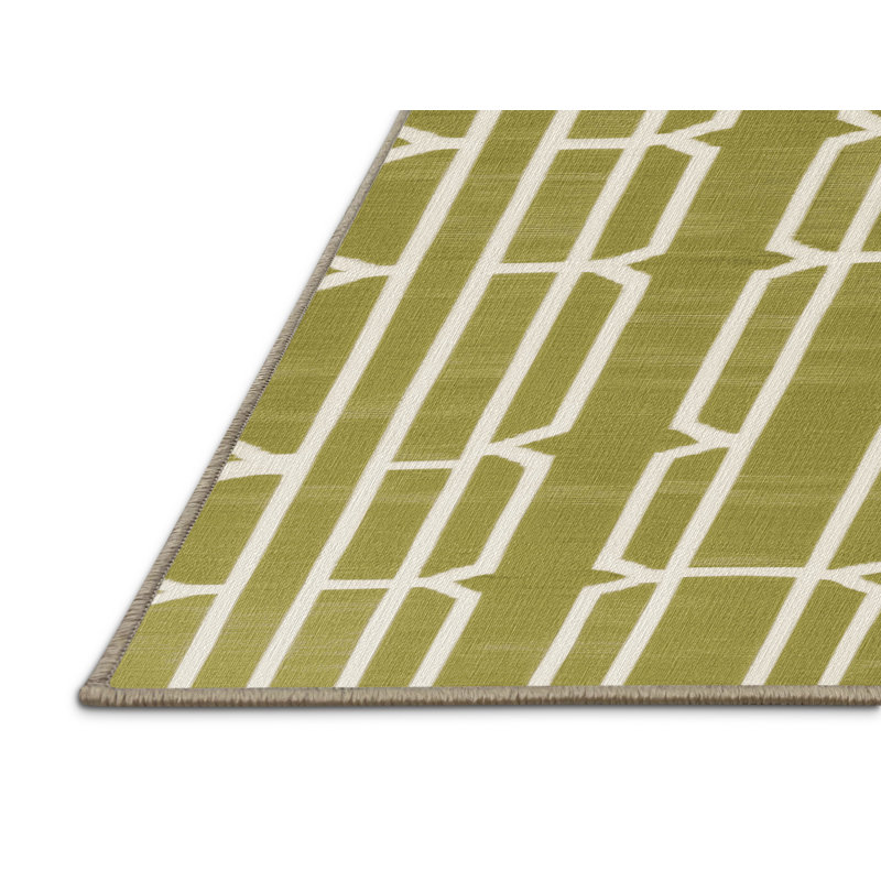 Tapis brun treillis lavable à la machine, Rond 4 pi