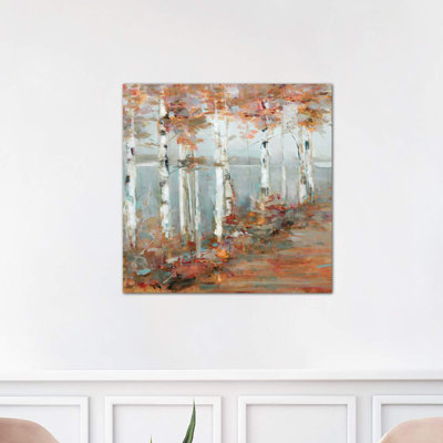 Birch Walk I by Sally Swatland - Wrapped Canvas Painting