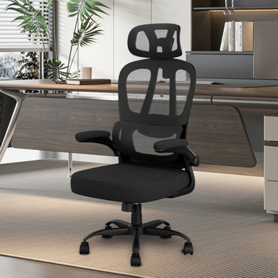 Office Chair, Mesh Office Chair, Ergonomic Desk Chair for Adults, Computer Chairs with Adjustable Headrest & Flip-up Armrests, Back Support Home Office Task Chair, Work, Comfy, 300LBS