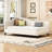 L-Shaped Daybed In Beige With Solid Wood Legs - Twin Sized Stylish-1088647781-1088647803