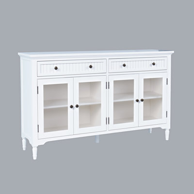 Pearce 58" Glass Door Accent Cabinet