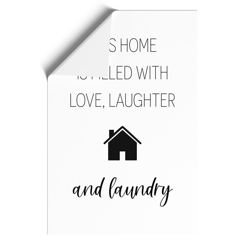 Love Laughter and Laundry - Frameless Print, 42cm H x 30cm W x 0.1cm D