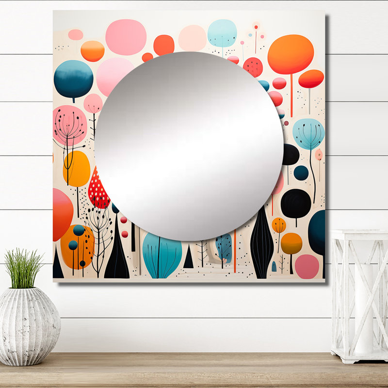 Rontavia - Décoration murale miroir de formes abstraites carrées pour chambre à coucher, 36 po x 36 po