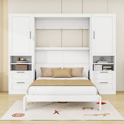 Queen Murphy Bed with Closet ,Drawers and Shelves