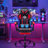 Hoffree LED Ergonomic Gaming Chair with Bluetooth Speakers and Vibration Lumbar Pillow-72855614