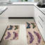 Tapis de cuisine antidérapant mauve et bleu papillon, 2 pièces