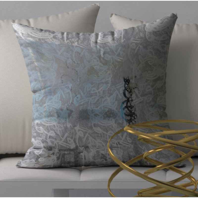 Abstract Reversible Throw Pillow, 18" x 18"