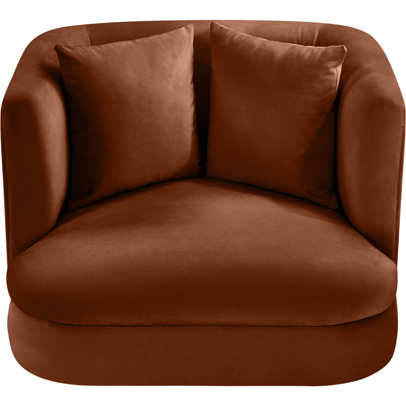 Chaise en velours Ethalind, Velours cognac