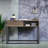 Rustic Oak And Black Writing Desk With Drawer And Shelf(Desk)