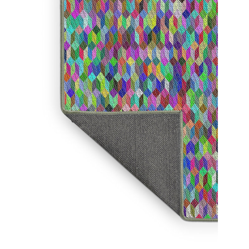 Tapis abstrait rouge / vert / bleu, Rectangle 8 pi x 10 pi